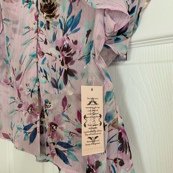 Nanette Lepore peplum flutter sleeve top - Picture 5 of 6